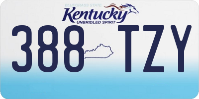 KY license plate 388TZY