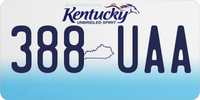 KY license plate 388UAA