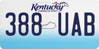 KY license plate 388UAB