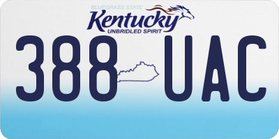 KY license plate 388UAC