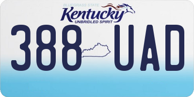 KY license plate 388UAD