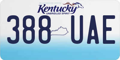 KY license plate 388UAE