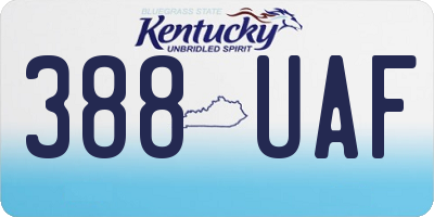 KY license plate 388UAF