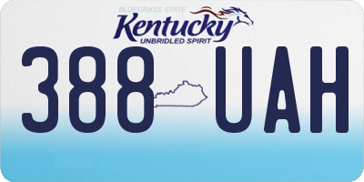KY license plate 388UAH