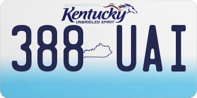 KY license plate 388UAI