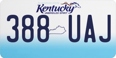 KY license plate 388UAJ