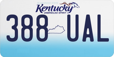 KY license plate 388UAL