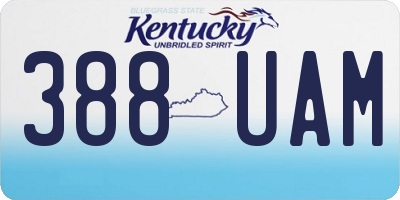 KY license plate 388UAM