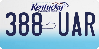 KY license plate 388UAR
