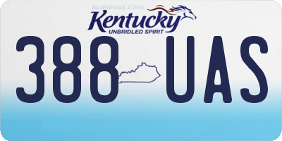 KY license plate 388UAS