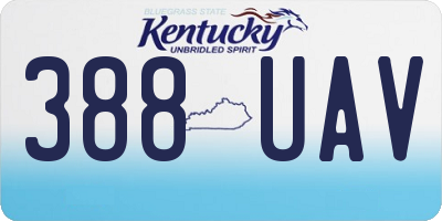 KY license plate 388UAV