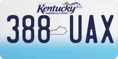 KY license plate 388UAX