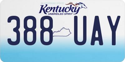 KY license plate 388UAY