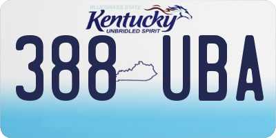KY license plate 388UBA