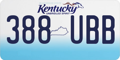 KY license plate 388UBB