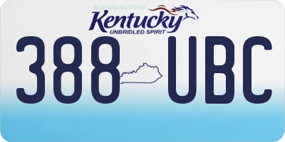 KY license plate 388UBC