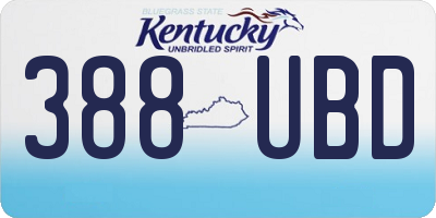 KY license plate 388UBD