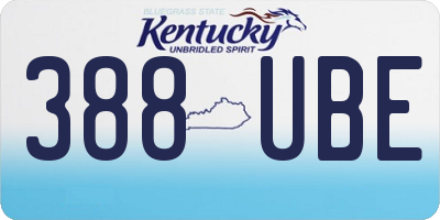 KY license plate 388UBE