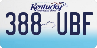 KY license plate 388UBF