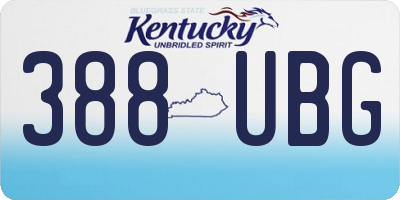 KY license plate 388UBG