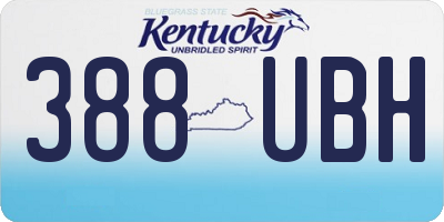 KY license plate 388UBH