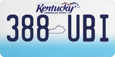 KY license plate 388UBI