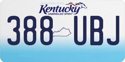 KY license plate 388UBJ