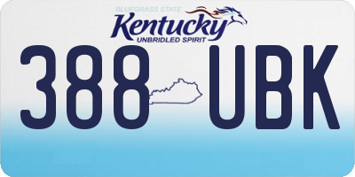 KY license plate 388UBK