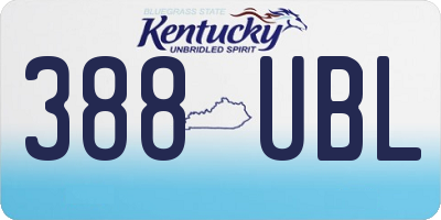 KY license plate 388UBL
