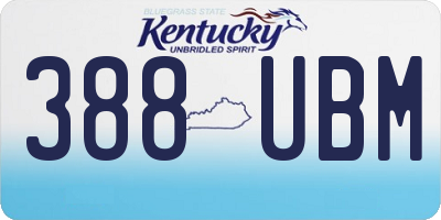 KY license plate 388UBM