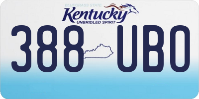 KY license plate 388UBO