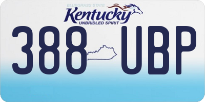 KY license plate 388UBP