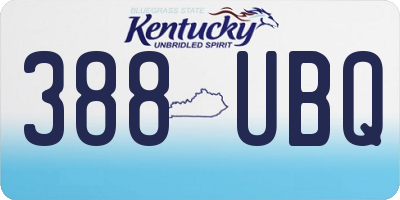 KY license plate 388UBQ
