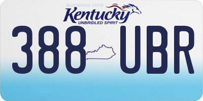 KY license plate 388UBR