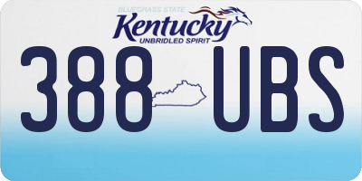 KY license plate 388UBS