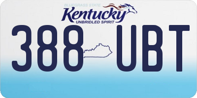 KY license plate 388UBT