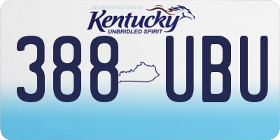 KY license plate 388UBU