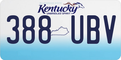 KY license plate 388UBV