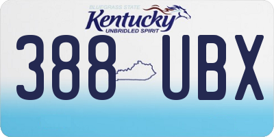 KY license plate 388UBX