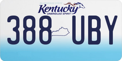 KY license plate 388UBY