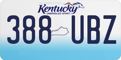 KY license plate 388UBZ