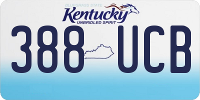 KY license plate 388UCB