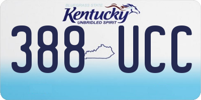 KY license plate 388UCC