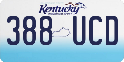KY license plate 388UCD