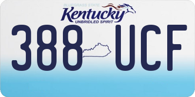 KY license plate 388UCF