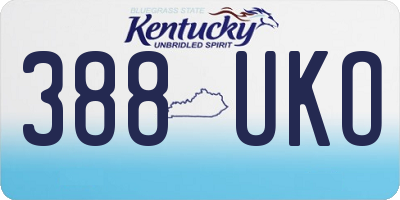 KY license plate 388UKO