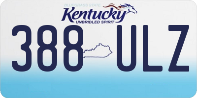 KY license plate 388ULZ
