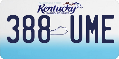 KY license plate 388UME