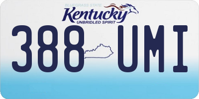 KY license plate 388UMI