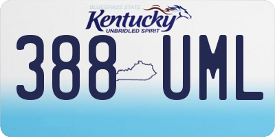 KY license plate 388UML
